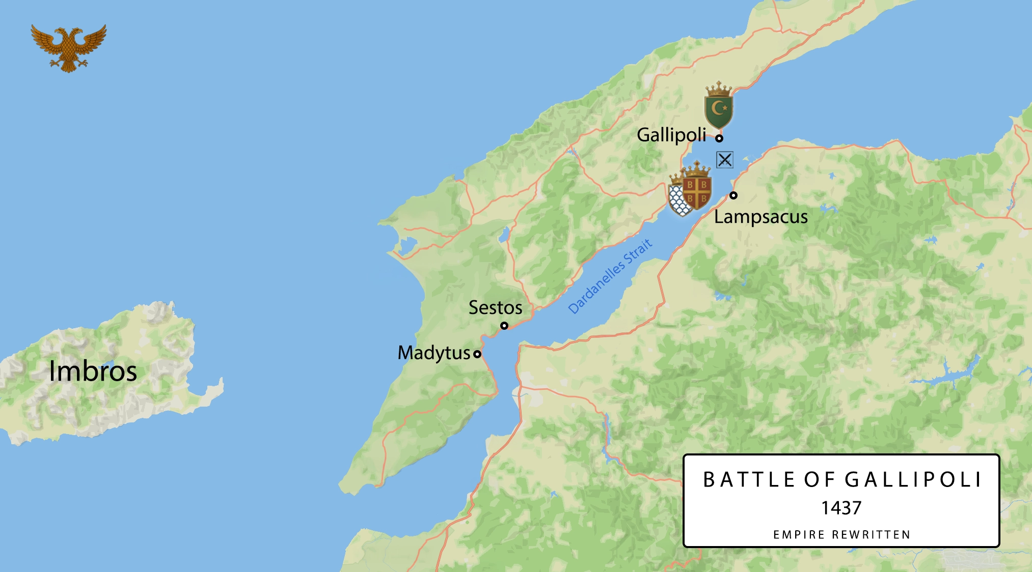 Imperial and Ottoman fleets clashing off Gallipoli in the Dardanelles